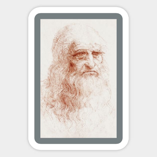 Portrait of Da Vinci Sticker by Drmb